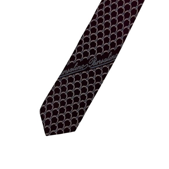 Borsalino men's tie vintage red patterned made in Canada 3.25" wide 56" long - Picture 3 of 6